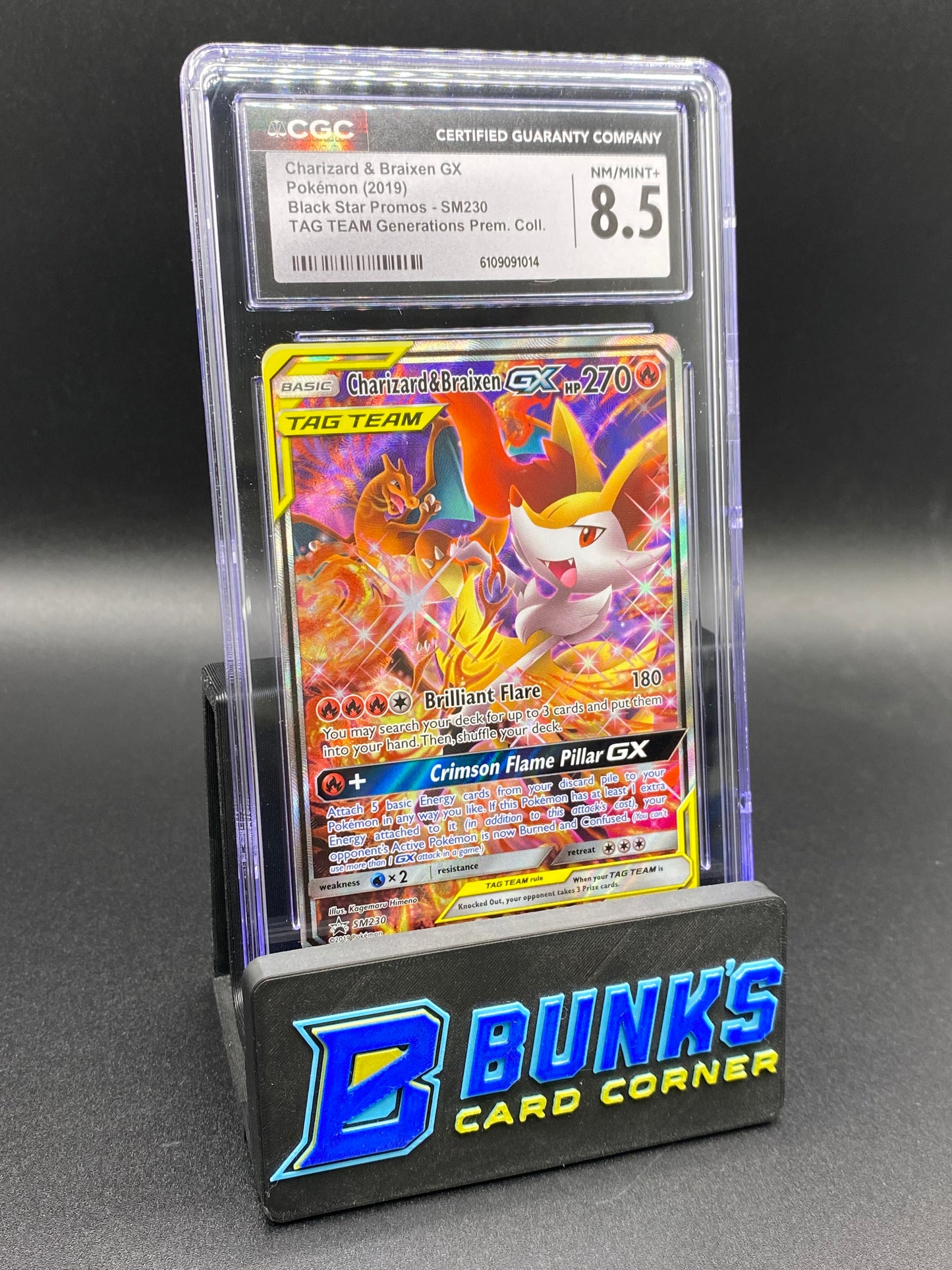 Charizard & Braixen Gx Tag Team Promo CGC 8.5