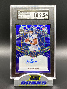 2024 Marvin Mims AUTOGRAPHED Blue No Huddle Prizm (Box B5)