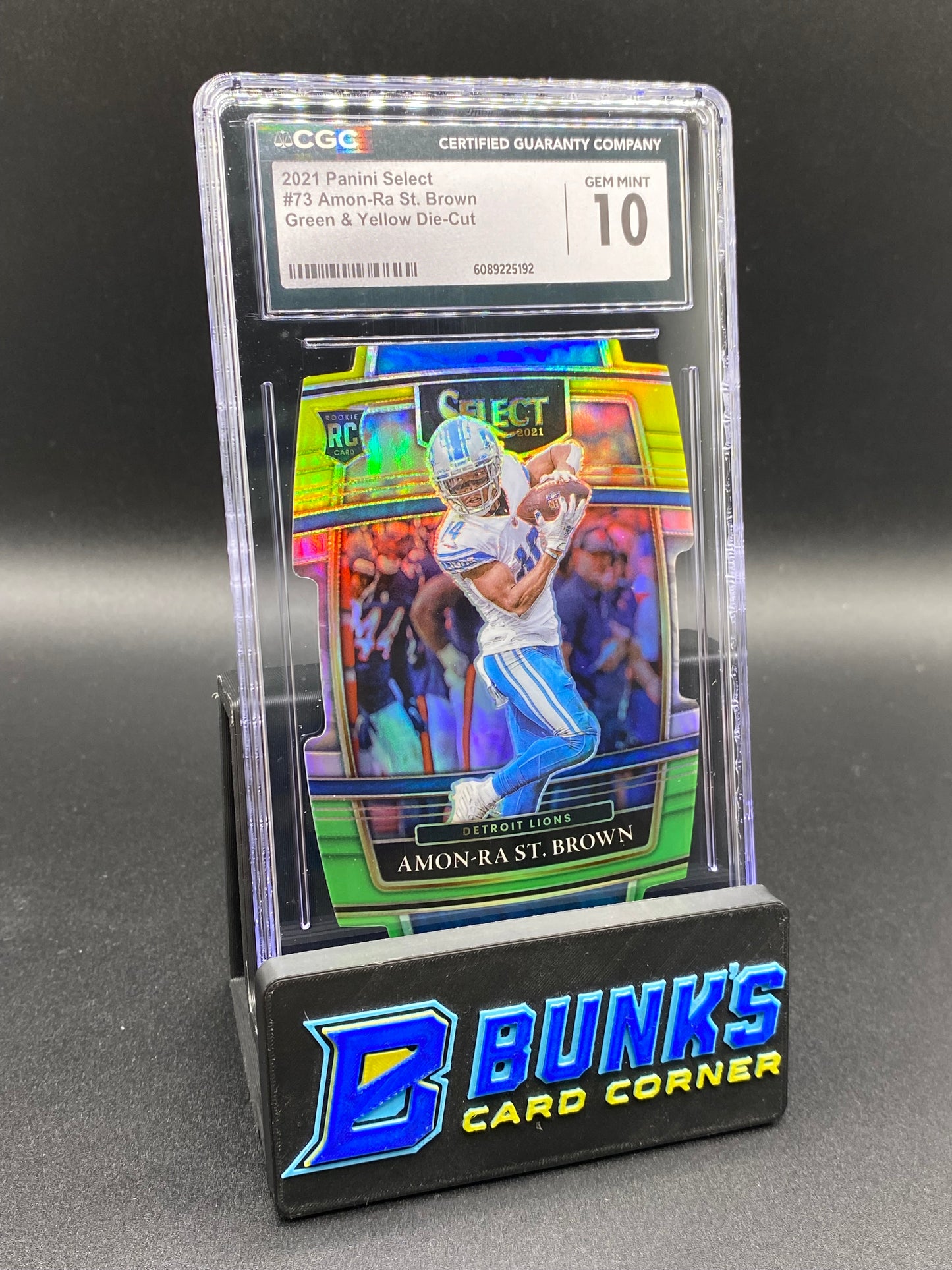 2021 Amon-Ra St. Brown Green & Yellow Die-Cut CGC 10