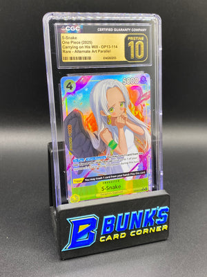 S-Snake Rare Alt Art Parallel OP13-114 CGC PRISTINE 10