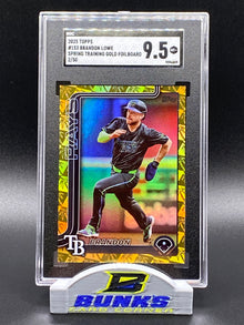2025 Brandon Lowe Spring Training Gold Foilboard 2/50 (Box B11)