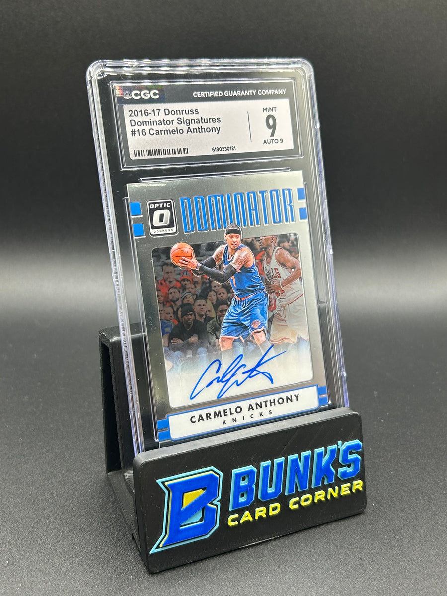 2016-17 Carmelo Anthony Donruss Optic Dominator Signatures Auto 13/25 CGC 9/9