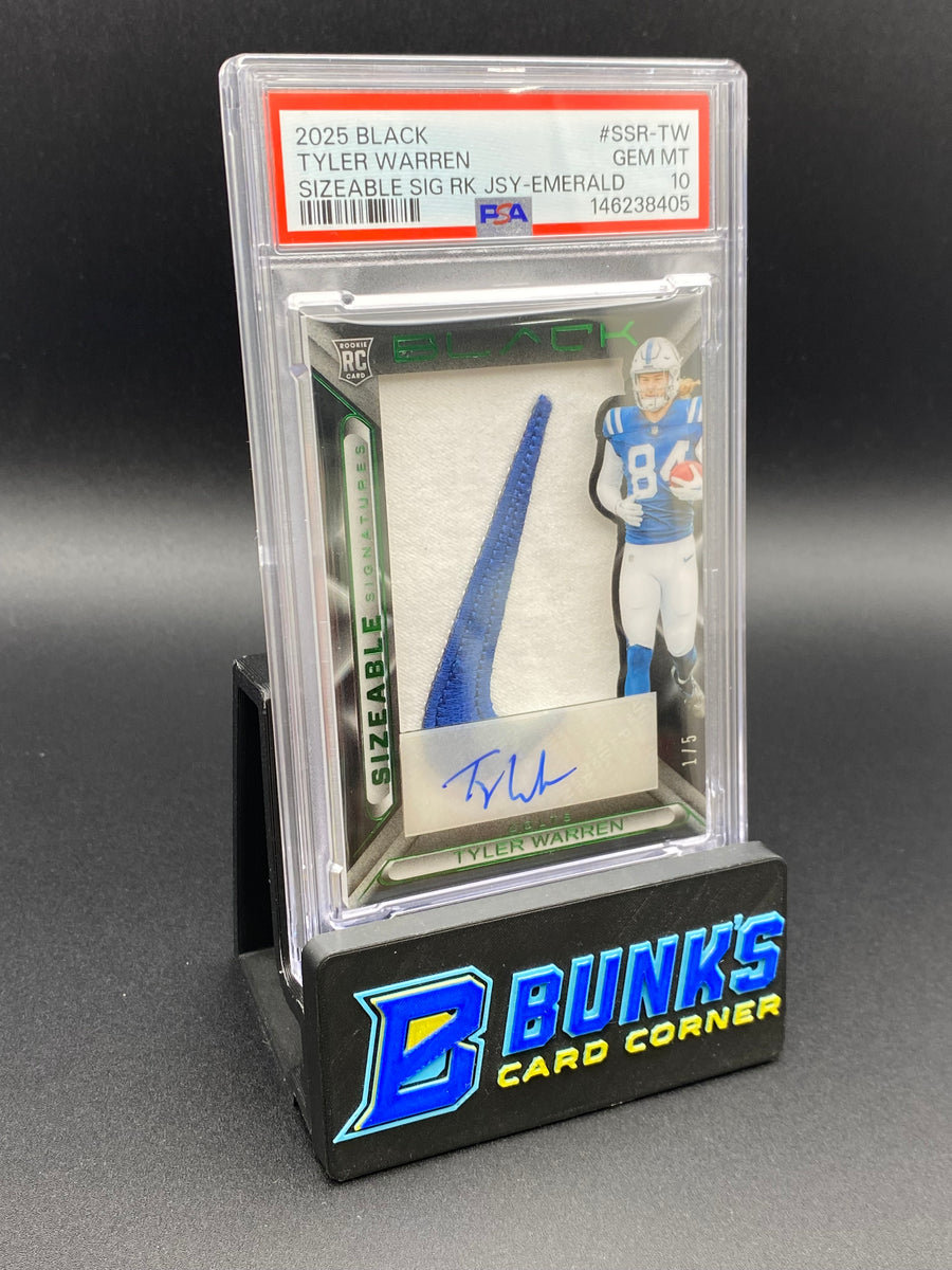 2025 Tyler Warren Sizable Sig 1/5 Jersey Black Emerald PSA 10