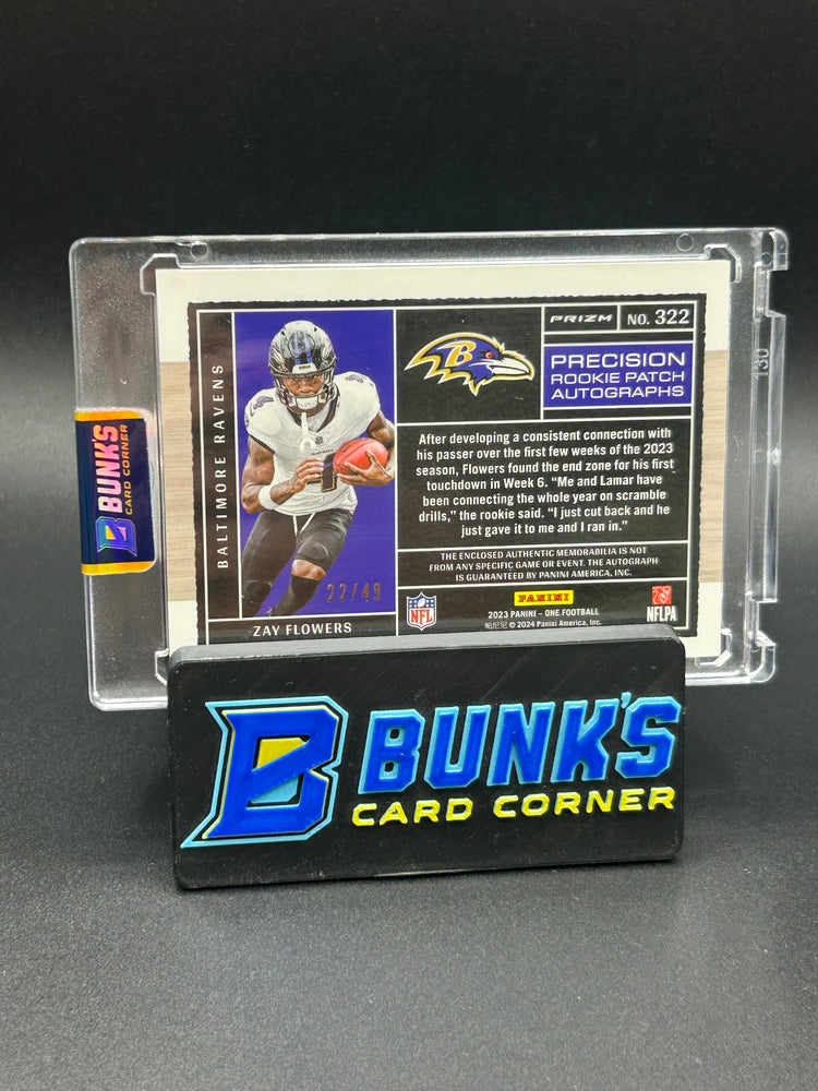 2023 Zay Flowers Panini One Auto Patch RPA RC 22/49