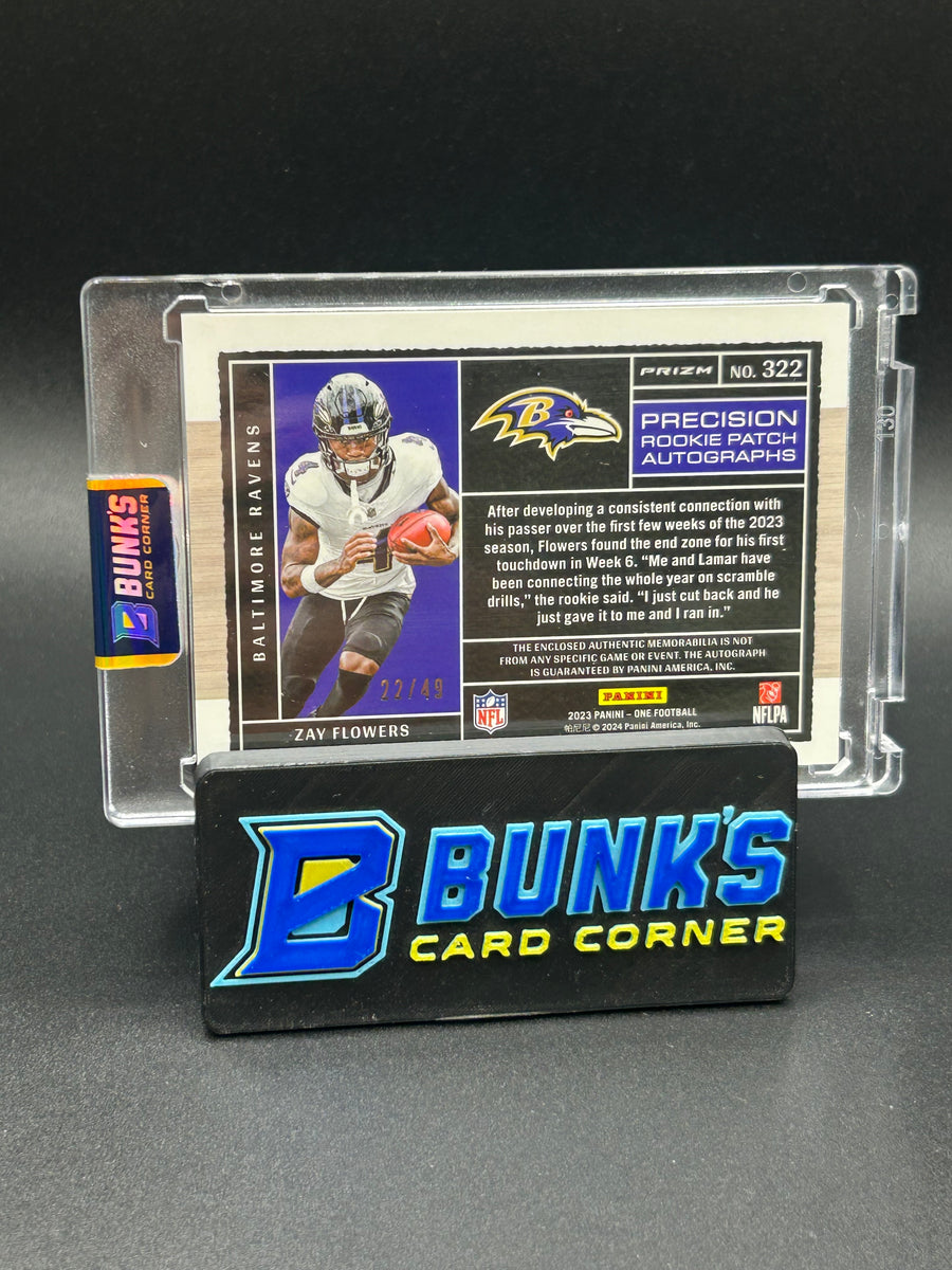 2023 Zay Flowers Panini One Auto Patch RPA RC 22/49