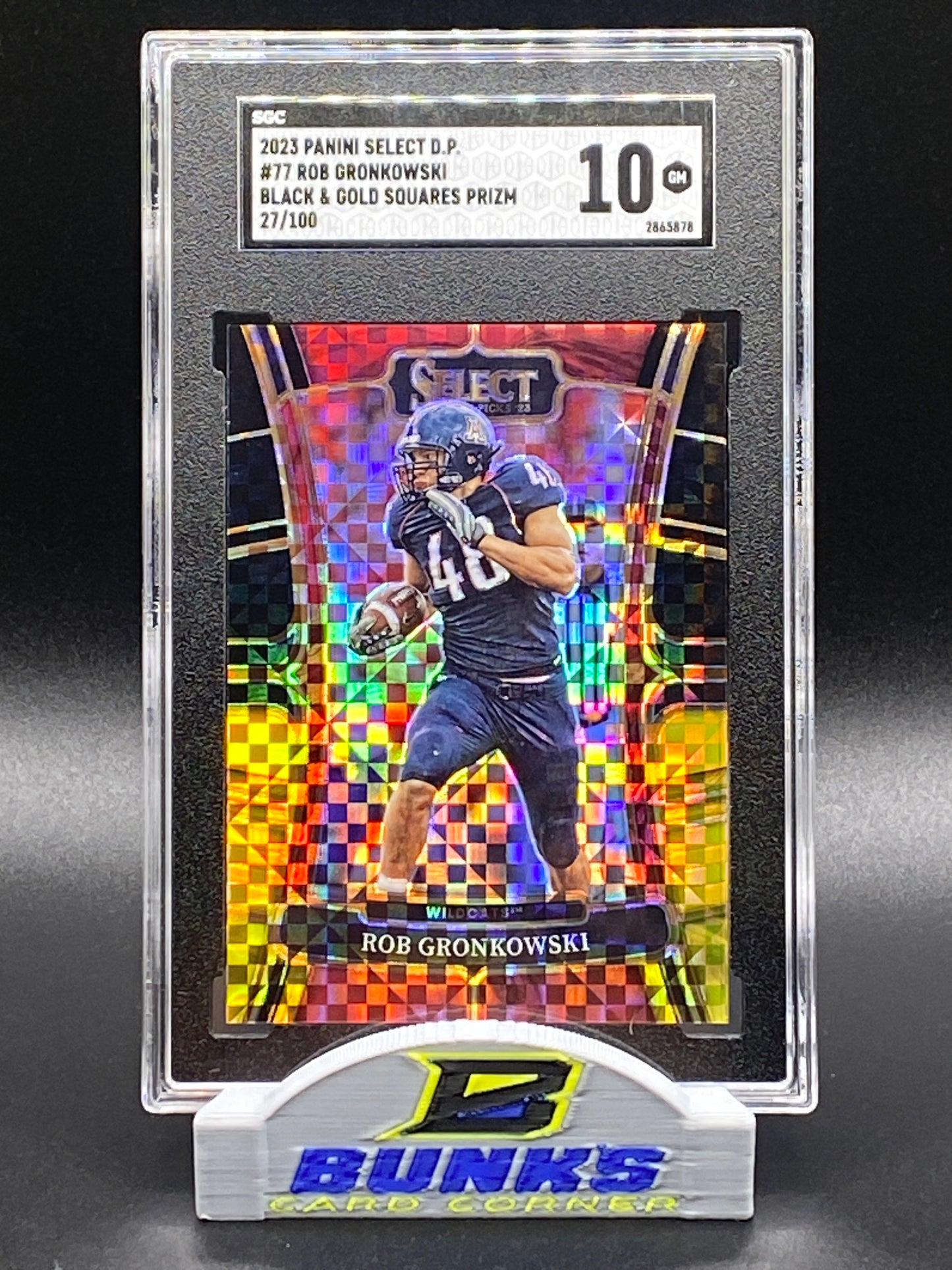 2023 Rob Gronkowski Black & Gold Squares Prizm 27/100 (Box B7)