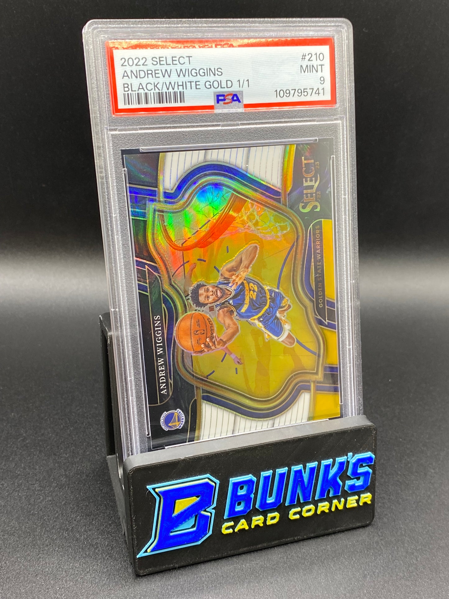 2022 Andrew Wiggins Black/White Gold 1/1 PSA 9