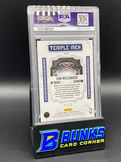 2023 Zion Williamson Temple Men Gold 5/10 PSA 10