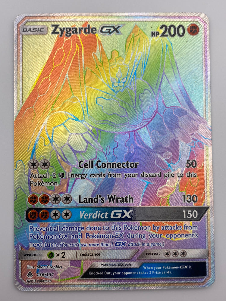 Zygarde Gx Rainbow Rare Forbidden Light LP