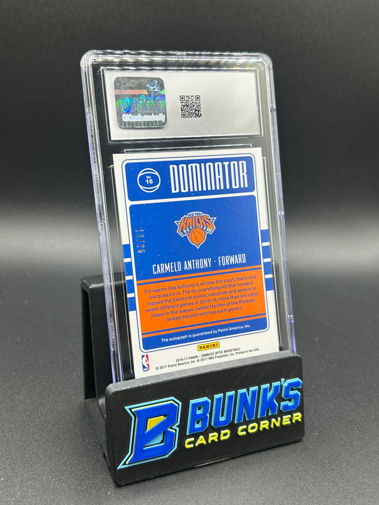 2016-17 Carmelo Anthony Donruss Optic Dominator Signatures Auto 13/25 CGC 9/9