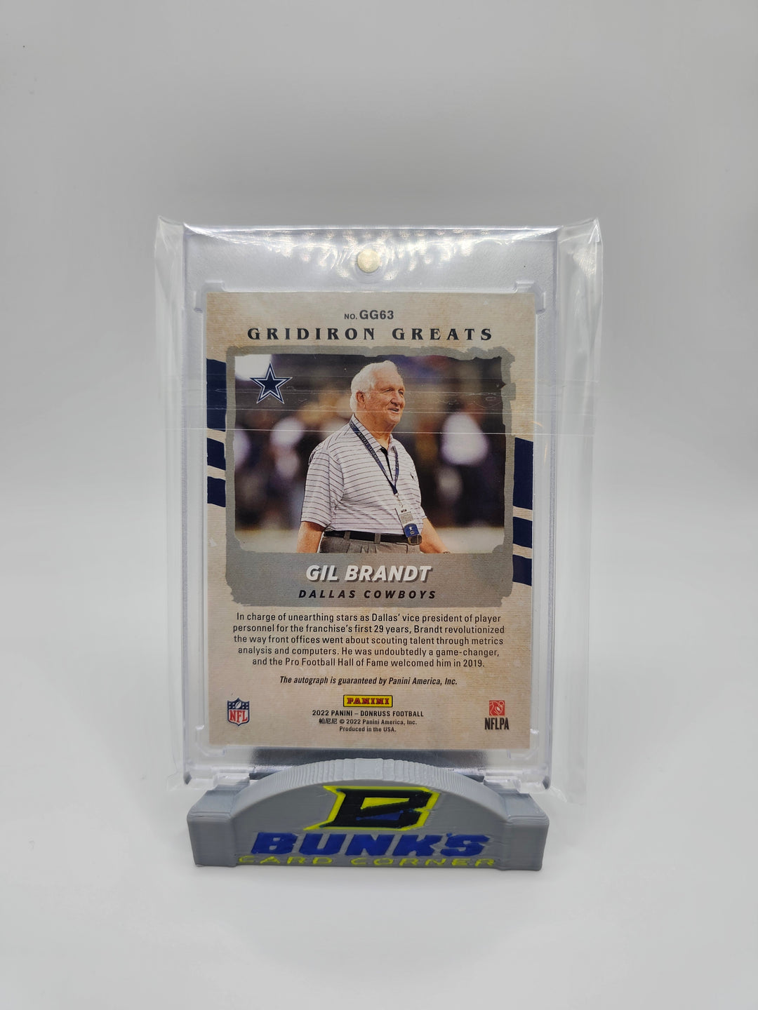 2022 Donruss Football  Gil Brandt Autograph W/HOF 2109 Inscription