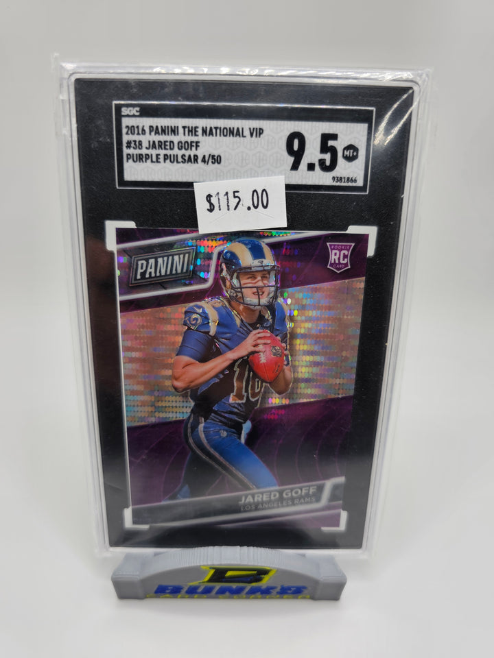 2016 Jared Goff Prizm RC The National VIP #4/50 SGC 9.5