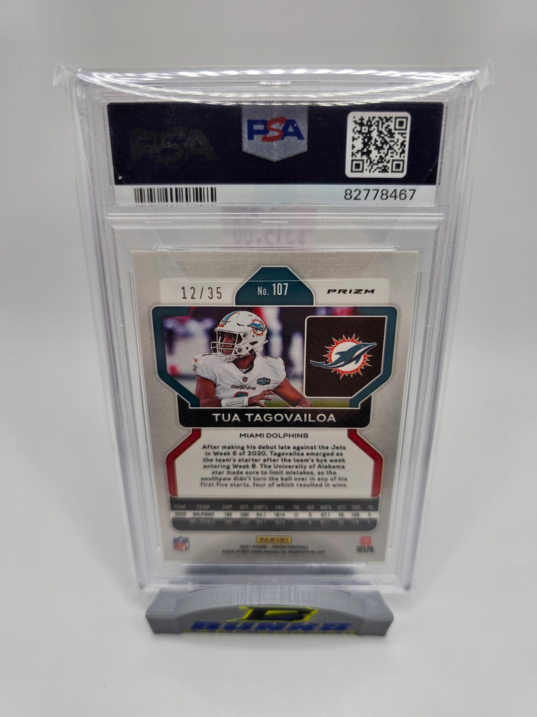 2021 Tua Tagovailoa Prizm Red Shimmer #12/35 PSA 10