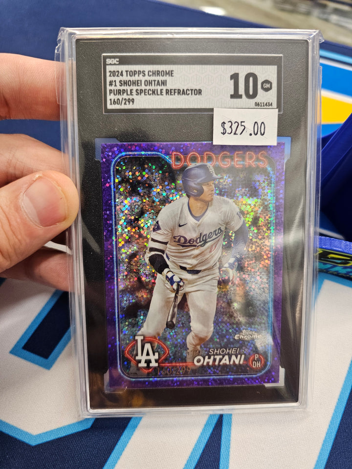 2024 Shohei Ohtani Topps Chrome Purple Speckle Refractor 160/299 SGC 10 💥