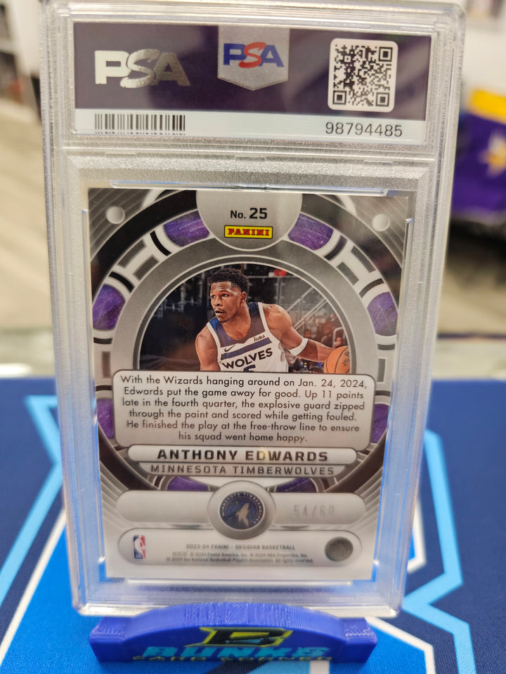 2023 Obsidian Anthony Edwards 💎 PSA 10 #54/60