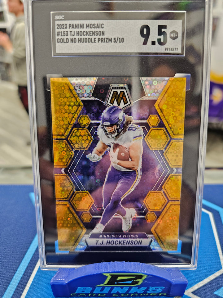 2023 TJ Hockenson Gold No Huddle Prizm #5/10 SGC 9.5