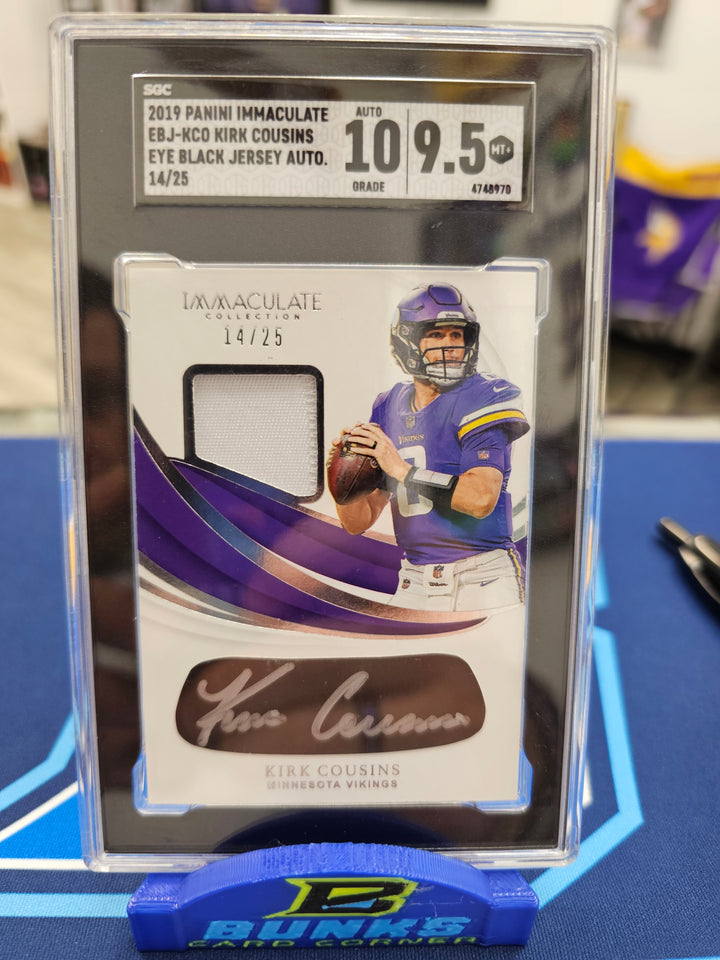 2019 Kirk Cousins Immaculate  Eye Black Jersey Autograph 🖊