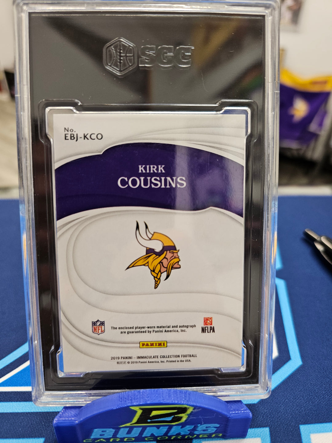 2019 Kirk Cousins Immaculate  Eye Black Jersey Autograph 🖊