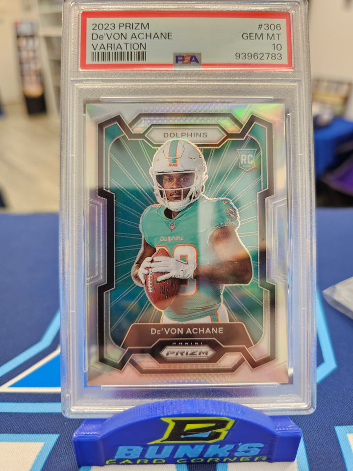 2023 De'von Achane Silver Prizm Variation PSA 10 💎