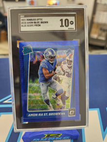 2021 Amon-Ra St Brown Blue Scope Prizm Rated Rookie