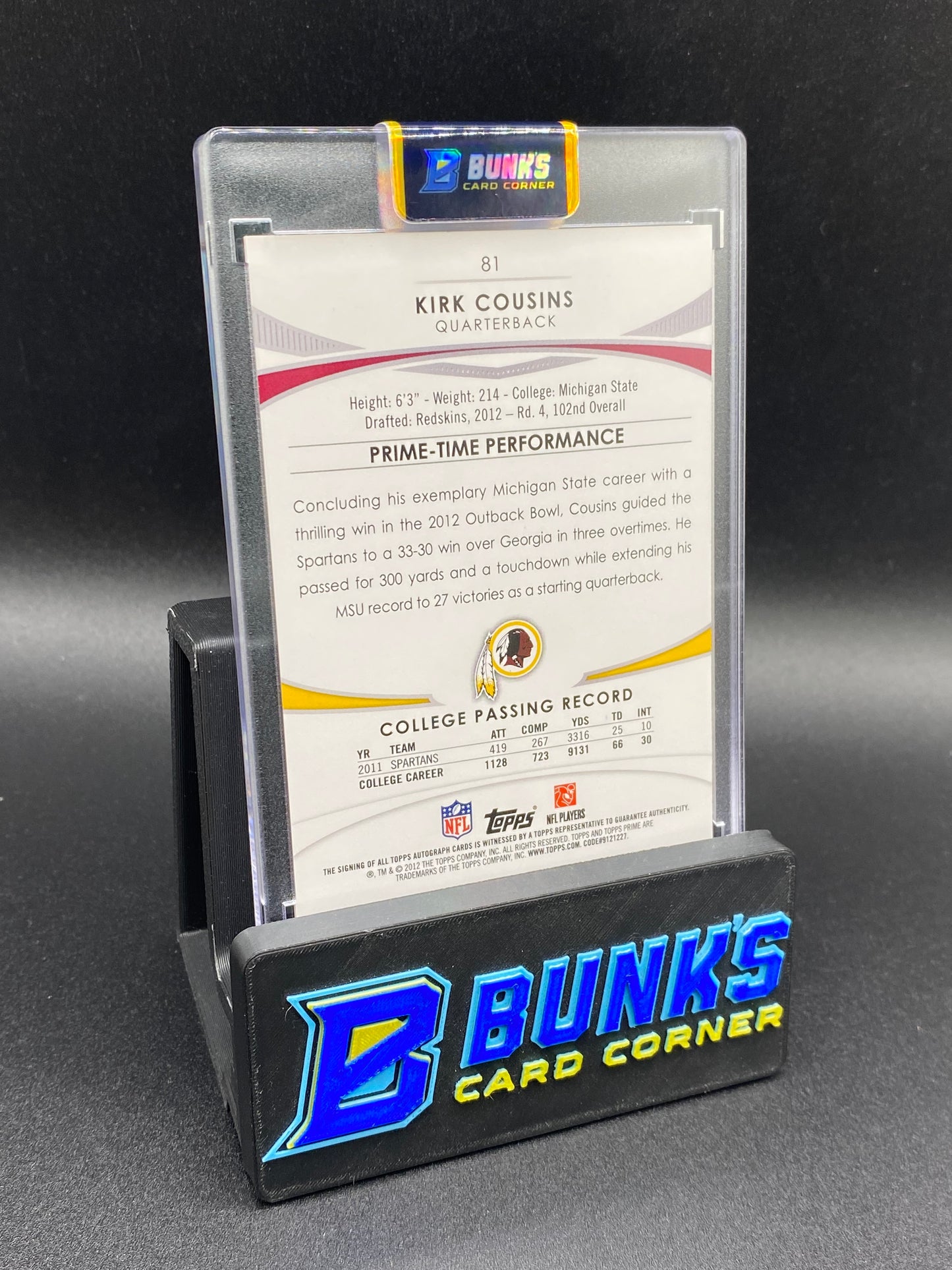 Rc Kirk Cousins Auto Topps Prime 77/99