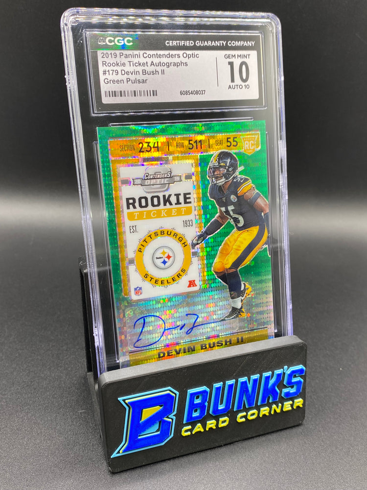 2019 Devin Bush II Green Pulsar Rc Ticket Auto 4/27 CGC 10/10