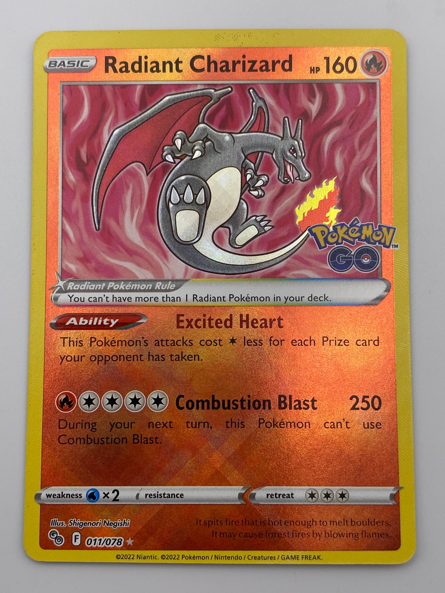 Radiant Charizard Pokemon Go NM
