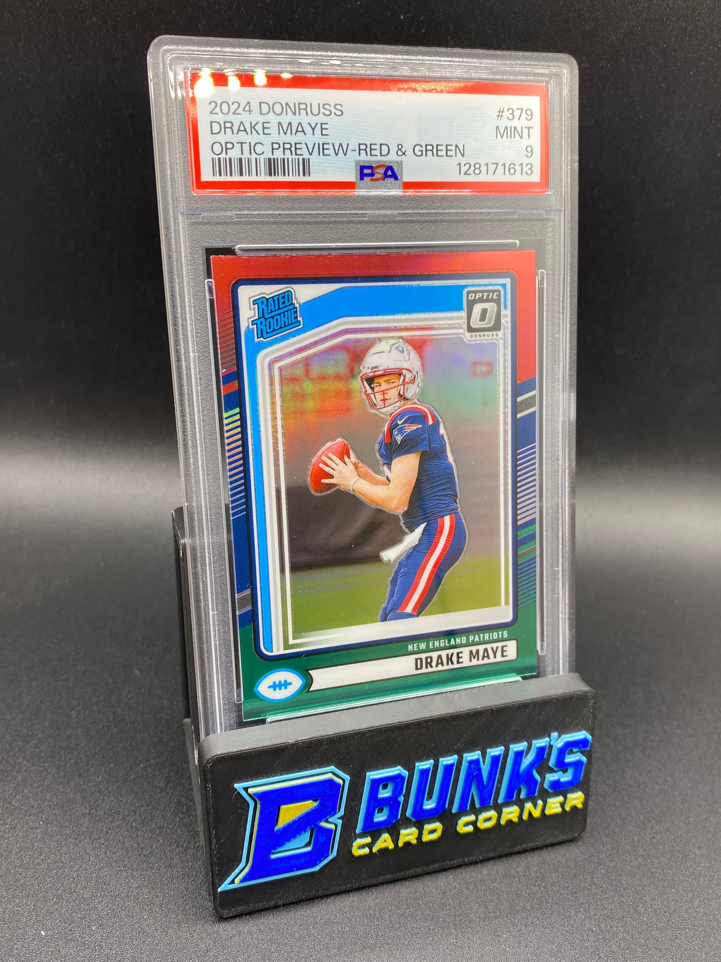 2024 Drake Maye Red & Green PSA 9