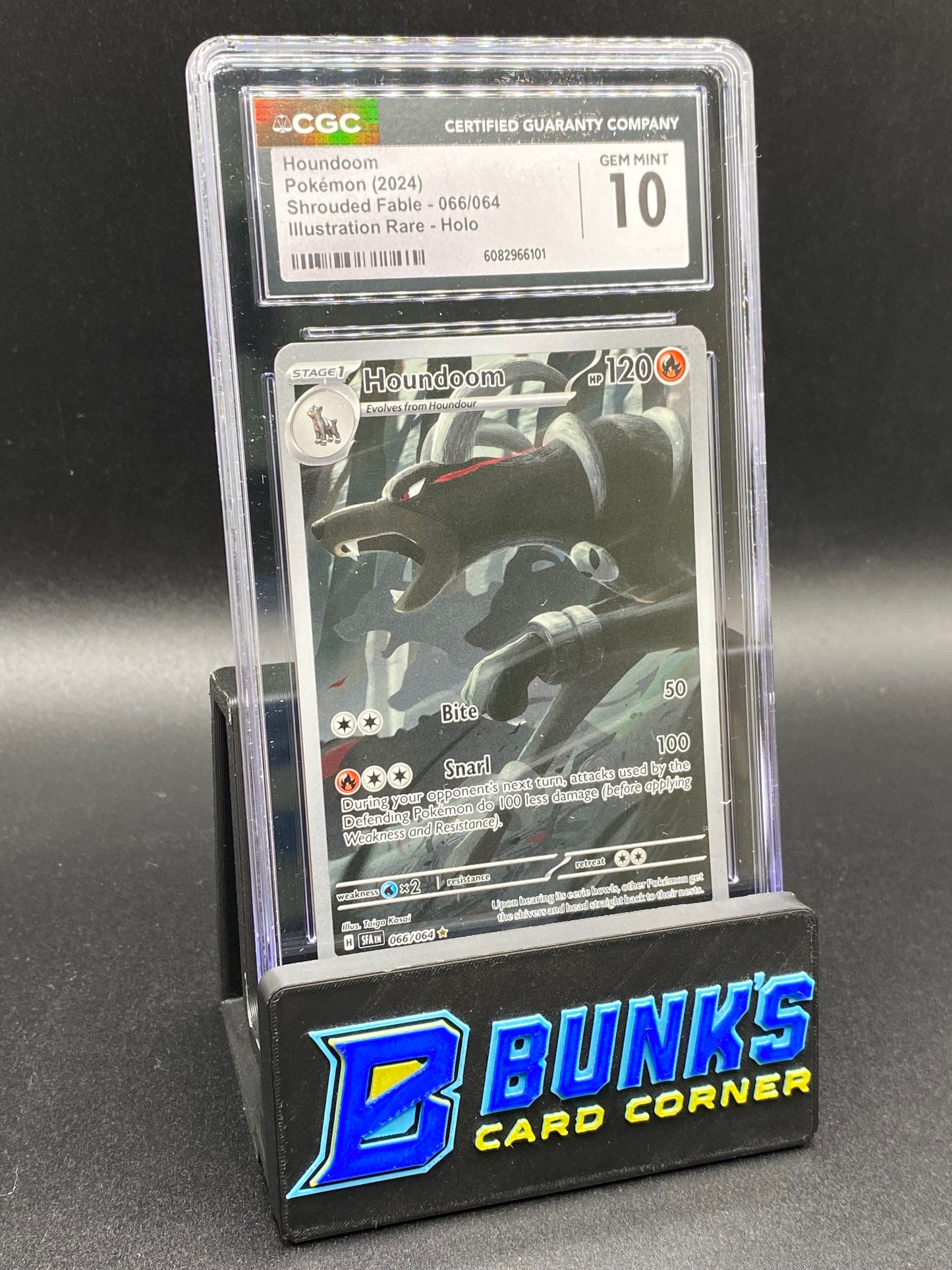 Houndoom Illustration Rare Shrouded Fable CGC 10