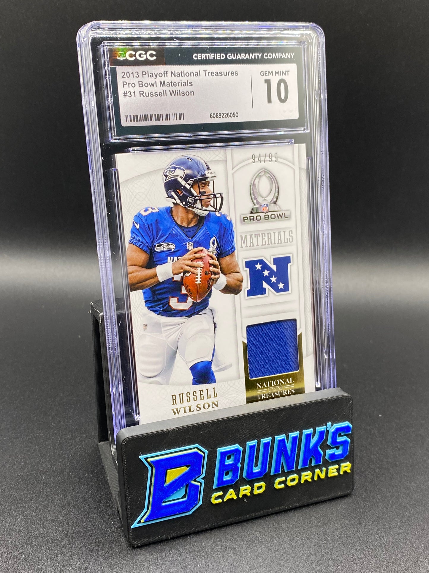 2013 Russell Wilson Pro Bowl Materials 94/99 CGC 10