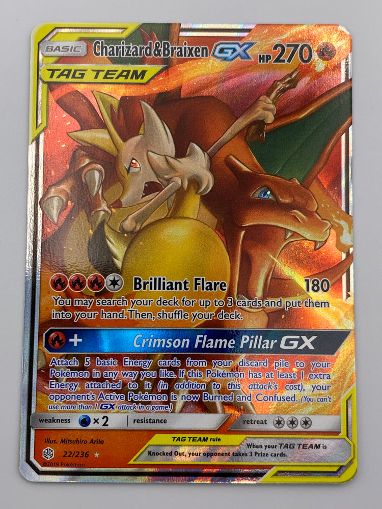 Charizard & Braixen Gx Tag Team Cosmic Eclipse NM