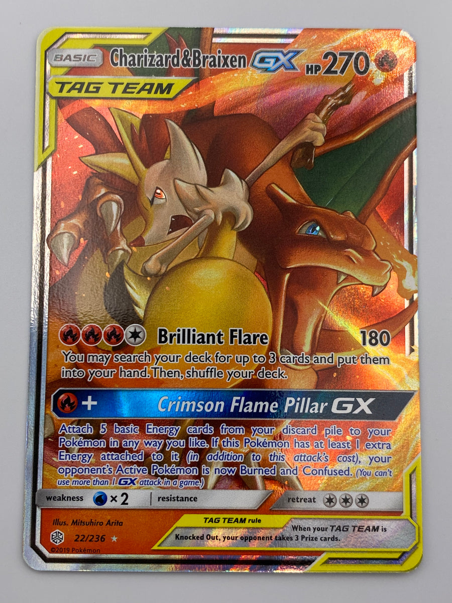 Charizard & Braixen Gx Tag Team Cosmic Eclipse NM