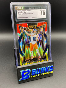2024 Bo Nix Red & Yellow Shock Rc CGC 10