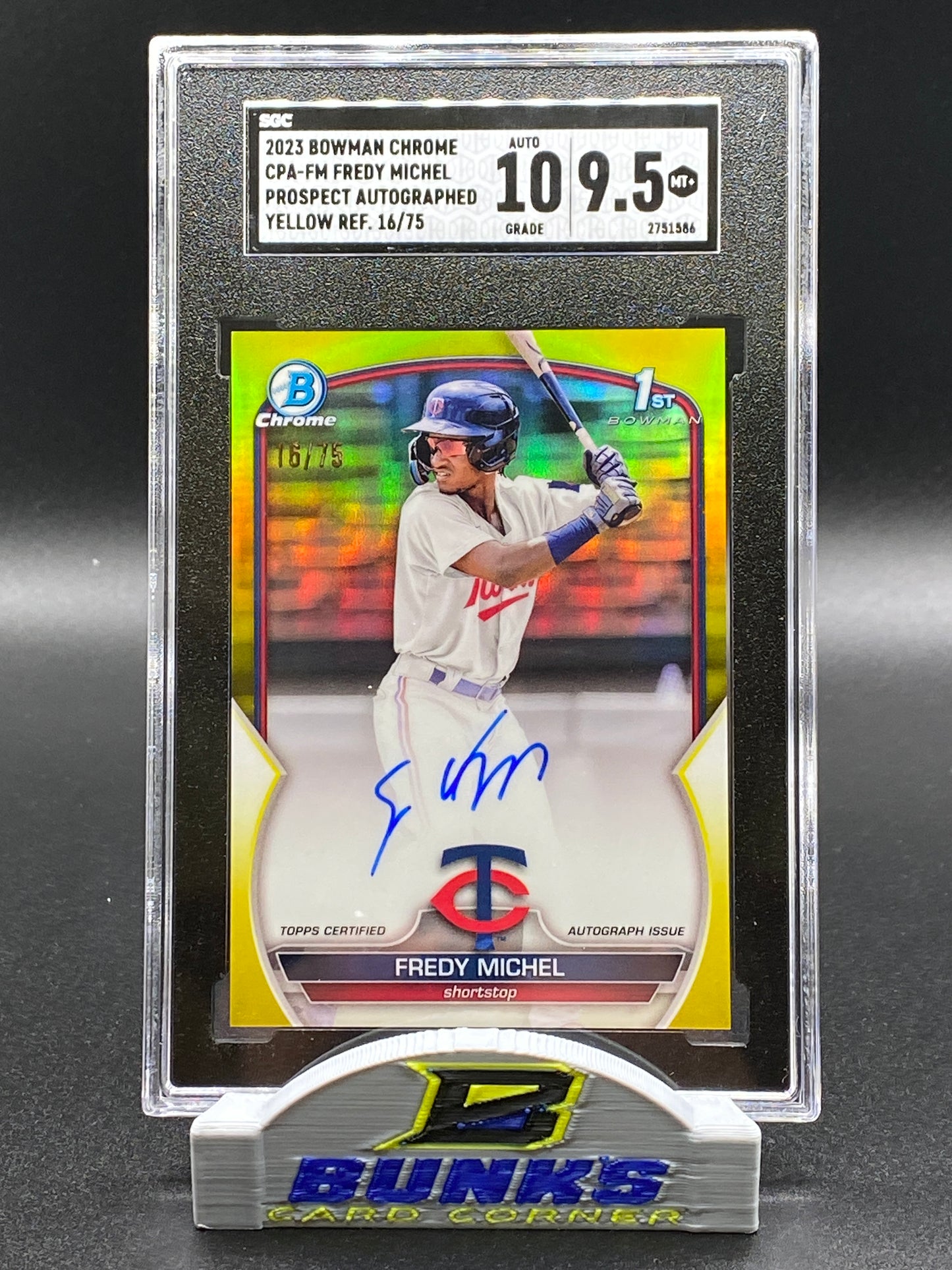 2023 Fredy Michel AUTOGRAPHED 1st Bowman SGC 10|9.5 (Box 14)