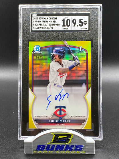 2023 Fredy Michel AUTOGRAPHED 1st Bowman SGC 10|9.5 (Box 14)
