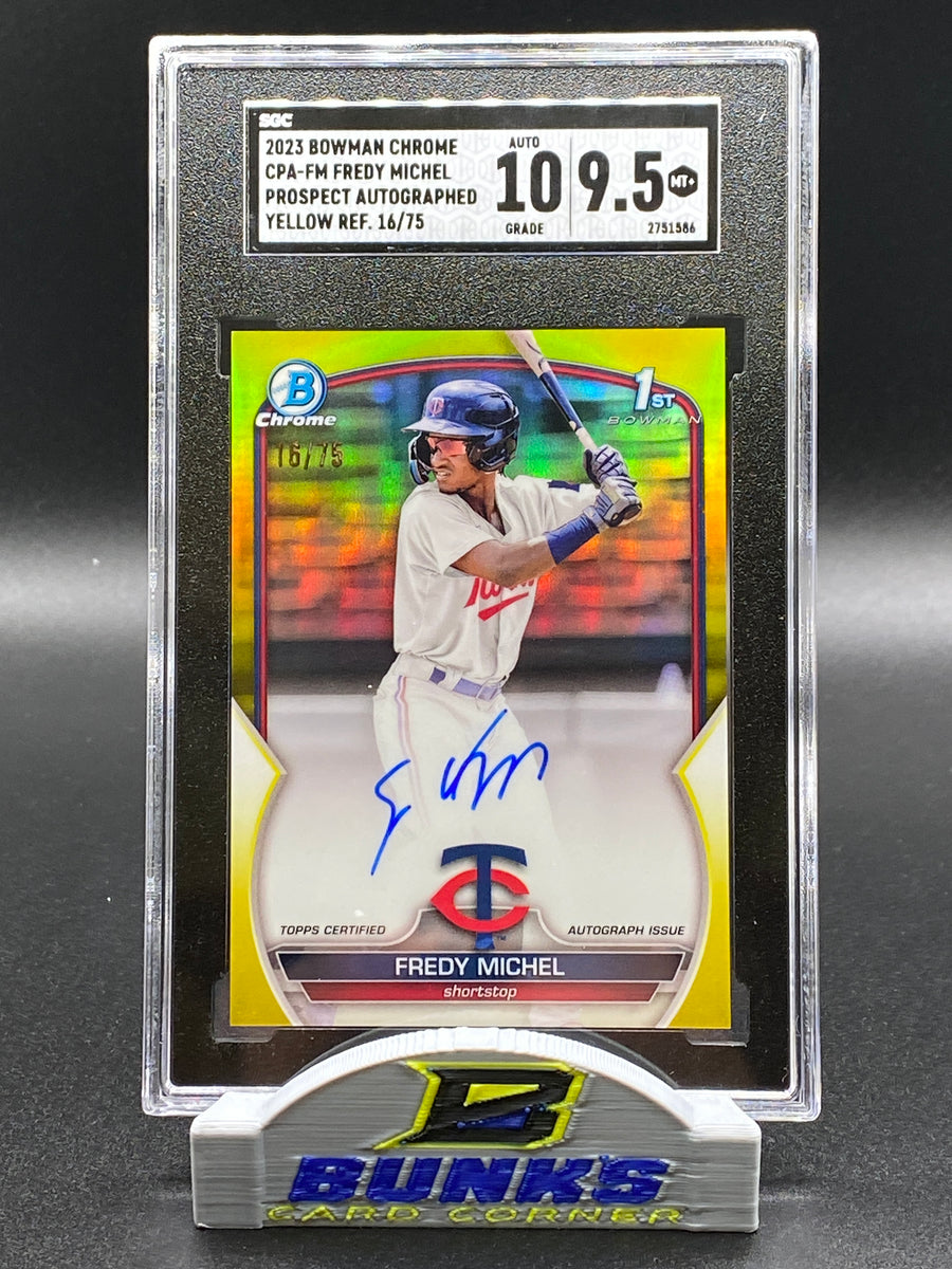 2023 Fredy Michel AUTOGRAPHED 1st Bowman SGC 10|9.5