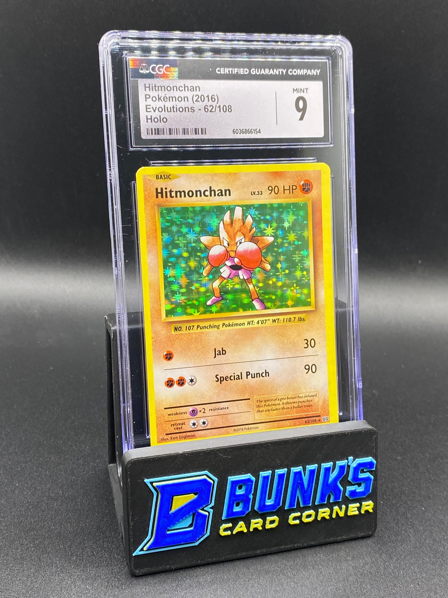 Hitmonchan Holo Evolutions CGC 9