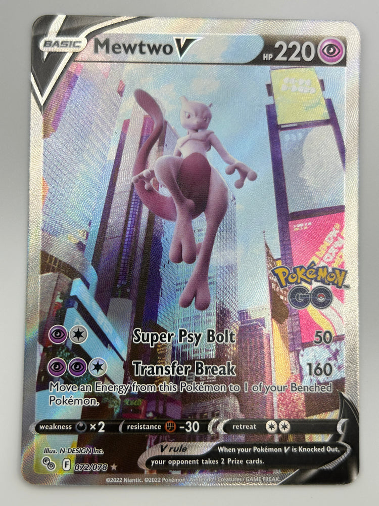 Mewtwo V Alt Art Pokemon Go NM