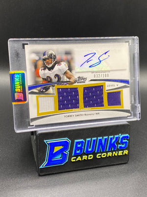 2012 Torrey Smith Topps Prime Patches Auto 32/100