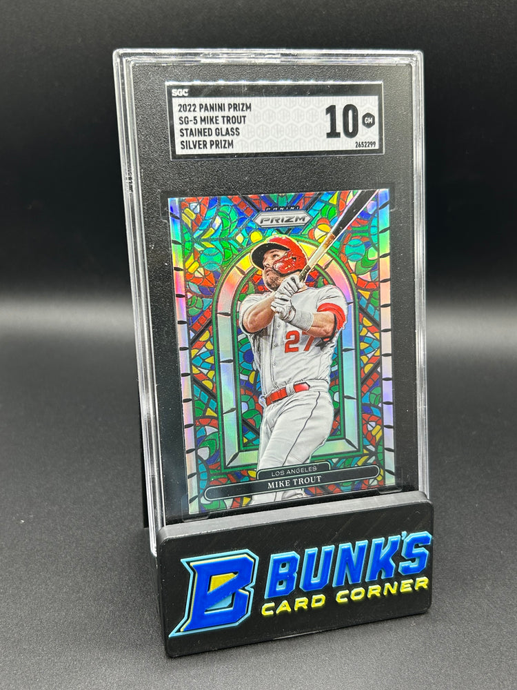 2022 Mike Trout Panini Prizm Stained Glass Silver Prizm SGC 10