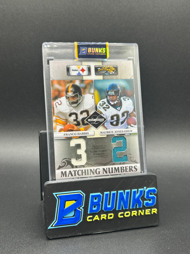 2007 Franco Harris & Maurice Jones-Drew AU Game Wron Jersey Matching Numbers 99/100