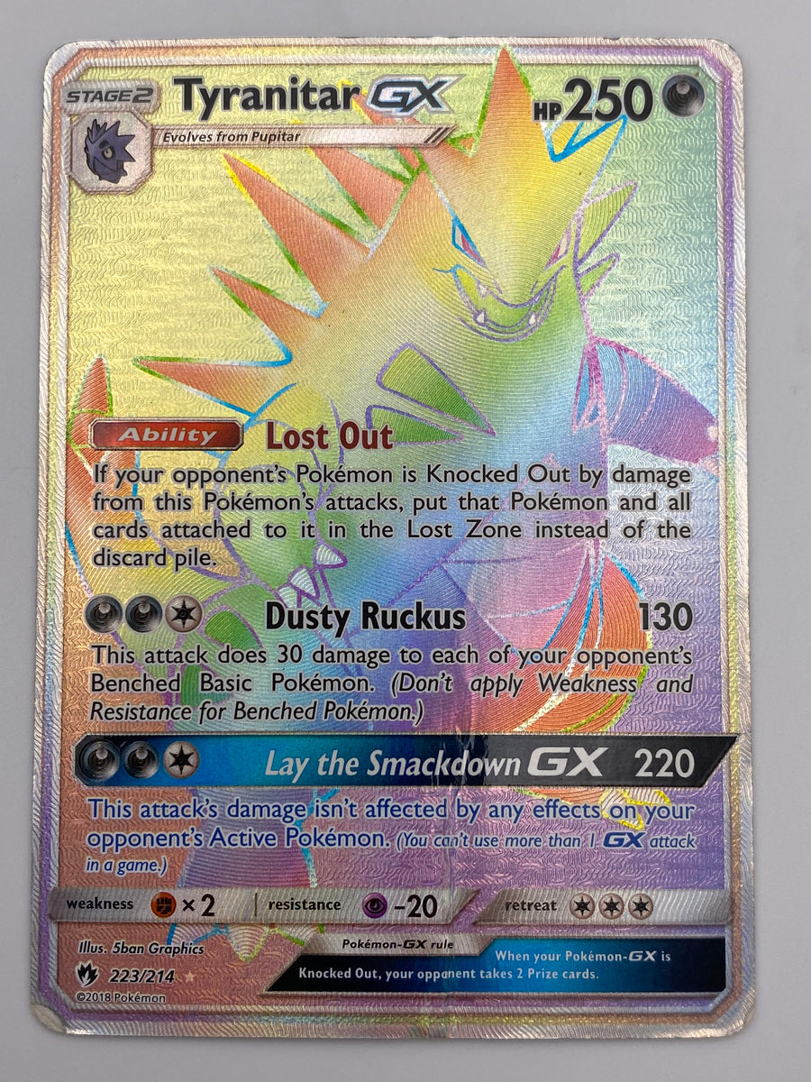 Tyranitar Gx Rainbow Rare Lost Thunder HP