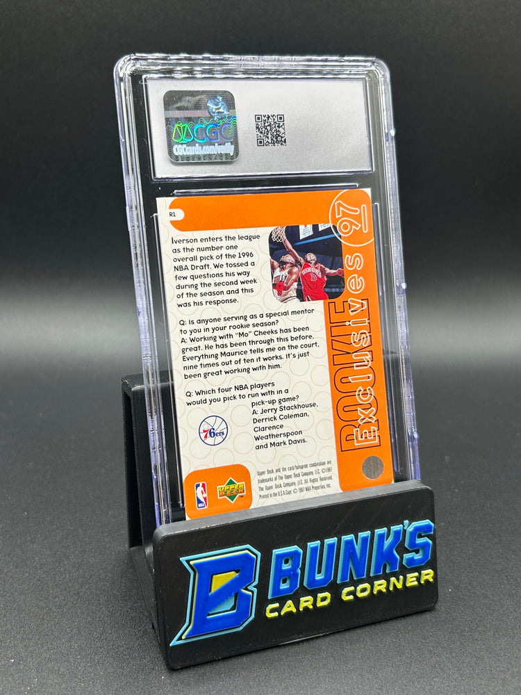 1996-97 Allen Iverson Upper Deck Rookie Exclusives Rc CGC 8