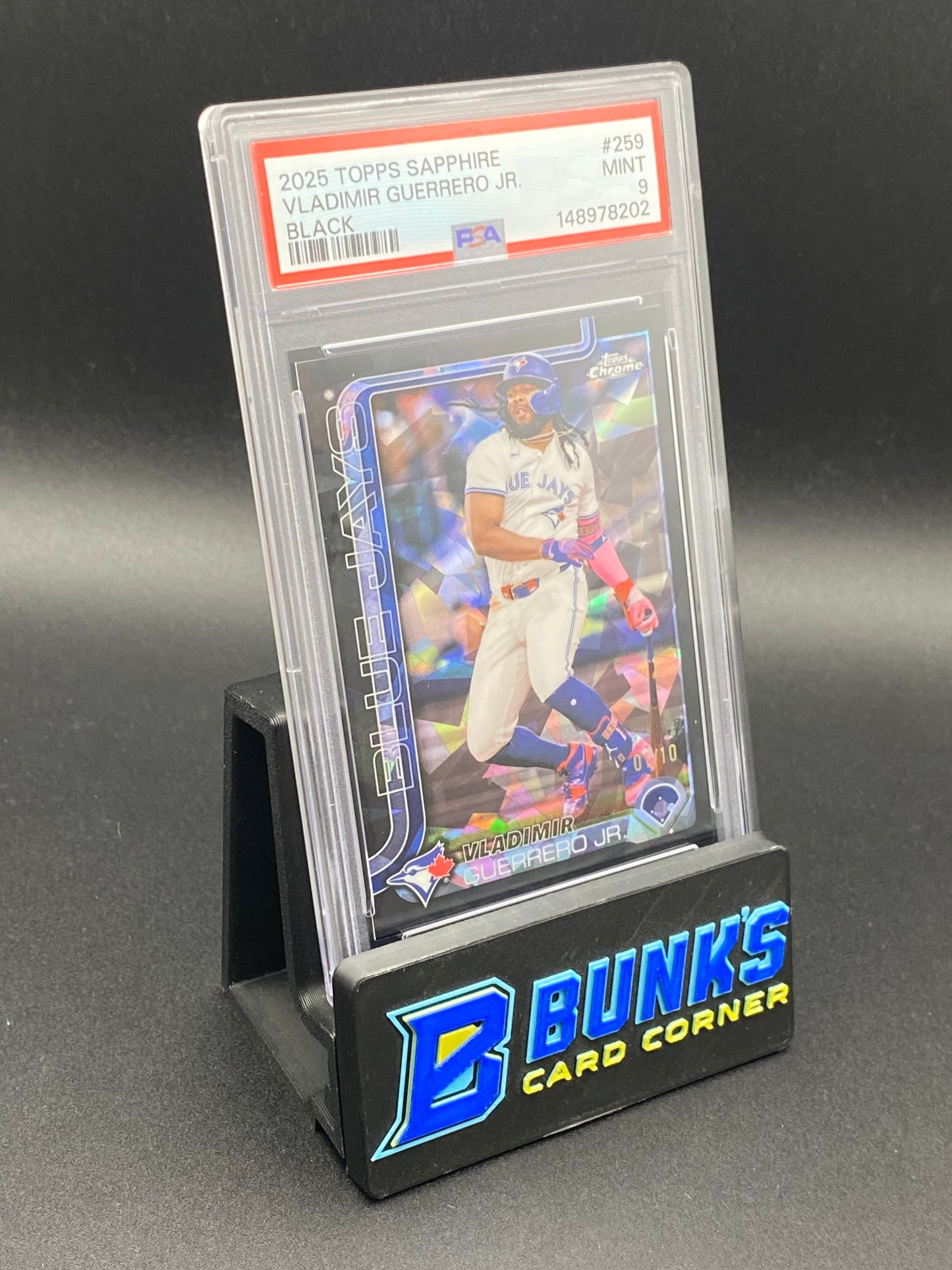 2025 Vladimir Gurrero Jr. Topps Chrome Black 1/10 PSA 9