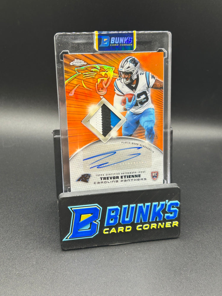 2025 Trevor Etienne Topps Chrome Patch Auto RPA RC 17/25
