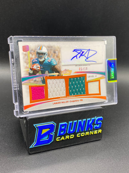 2012 Lamar Miller Topps Prime Patches Auto 5/10 Rc