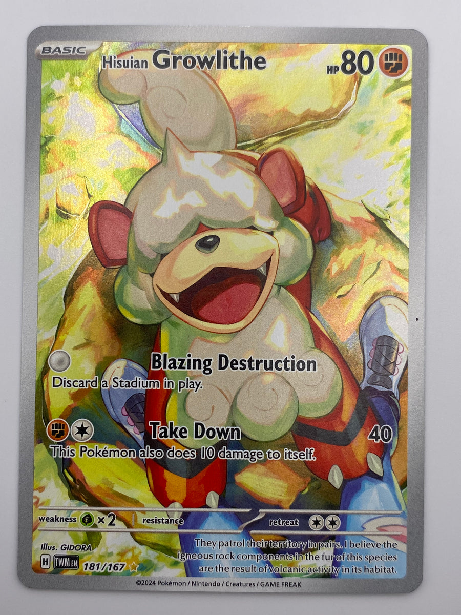 Hisuian Growlithe Illustration Rare Twilight Masquerade NM