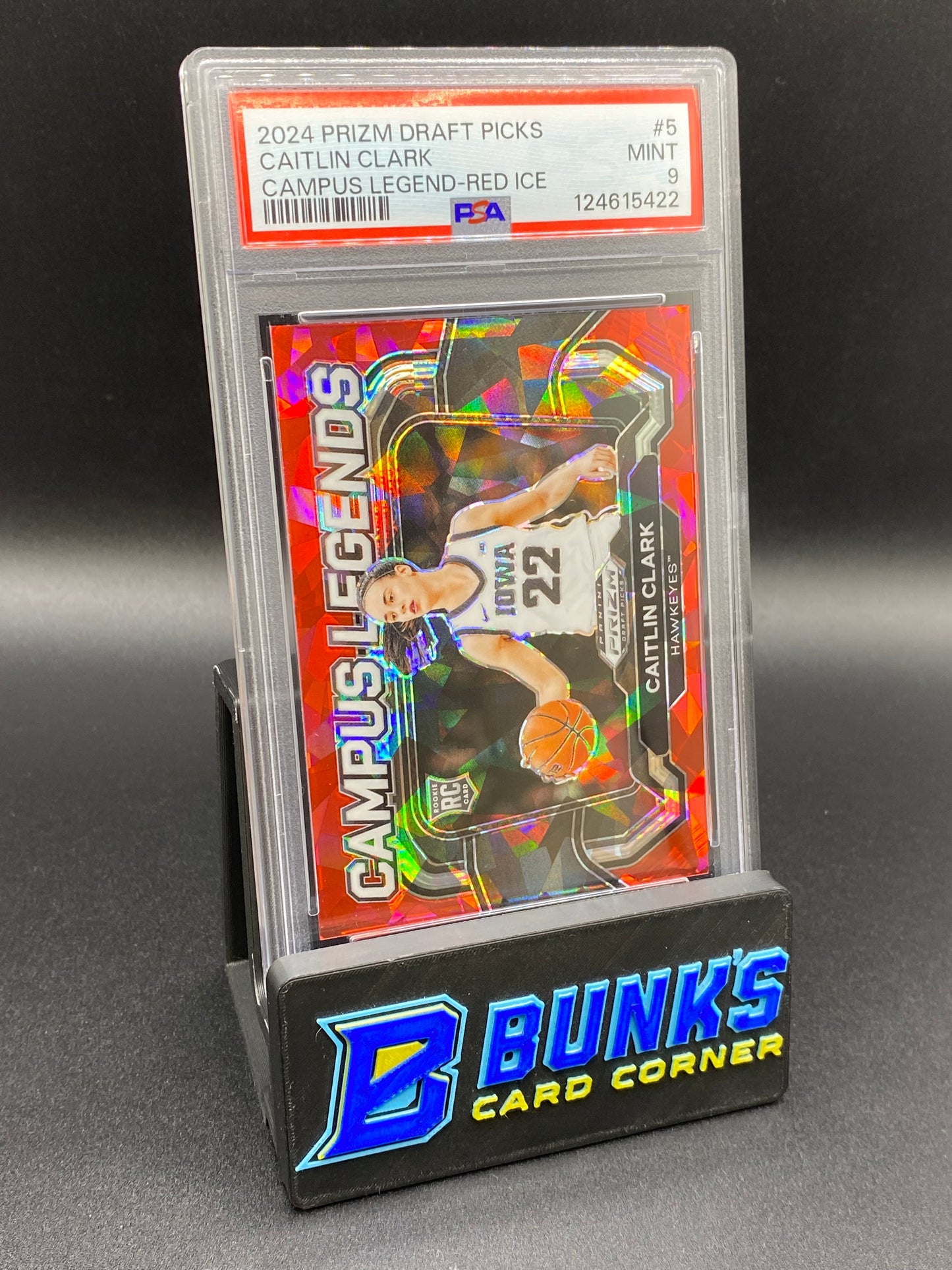 2024  Caitlin Clark Campus Legend Red Ice PSA 9