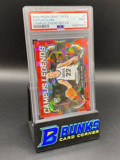 2024  Caitlin Clark Campus Legend Red Ice PSA 9