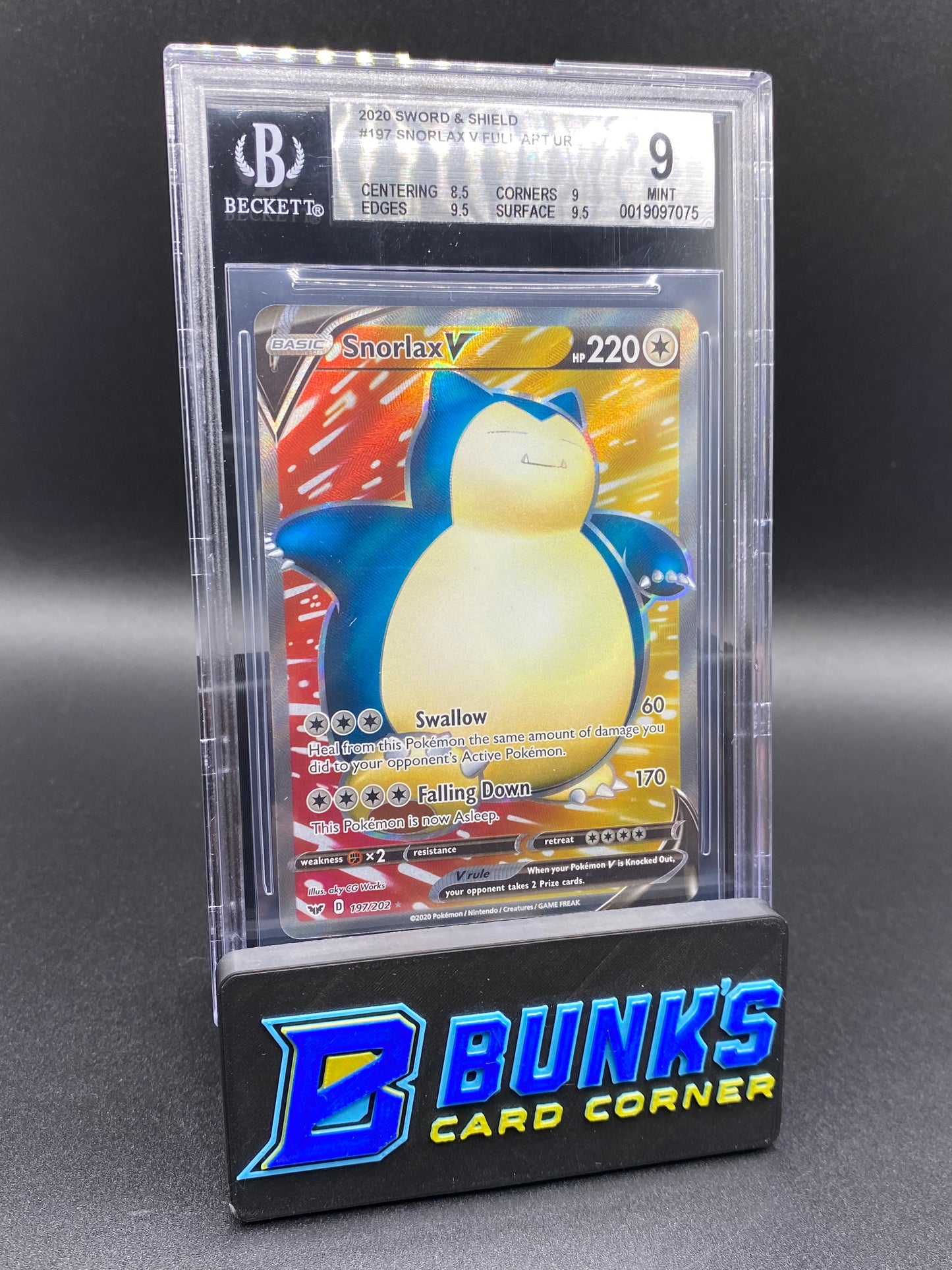 Snorlax V Full Art Sword & Shield Base Set Beckett 9